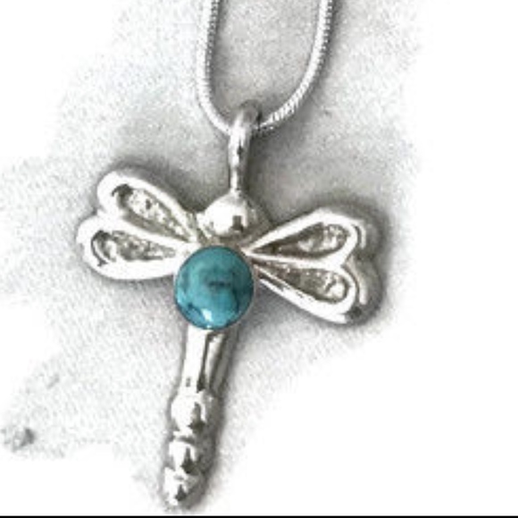 Dragonfly Sterling Silver Turquoise Howlite - Picture 2 of 4